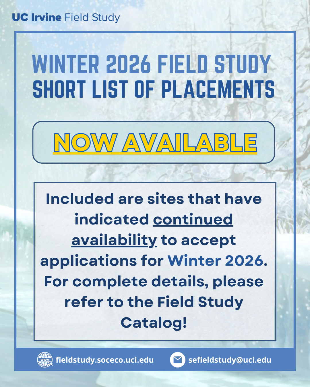 Winter Field Study Placements