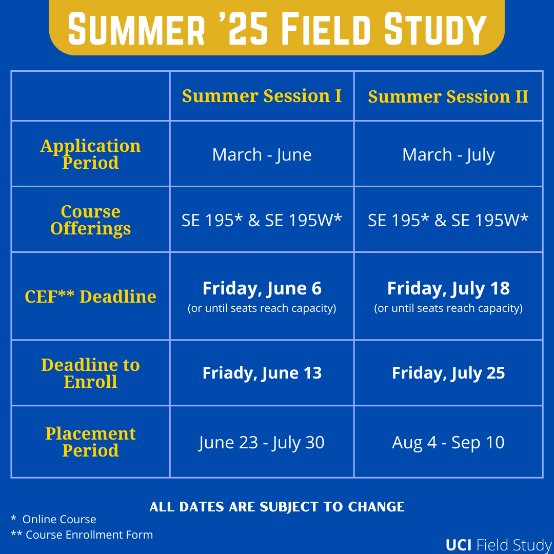 Summer '25 student calendar 