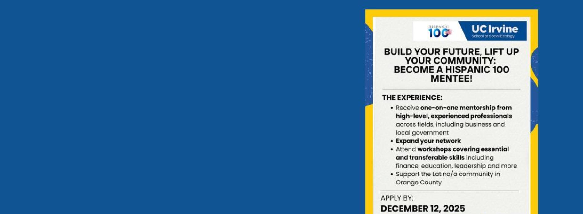 Hispanic 100 Mentee Program promo